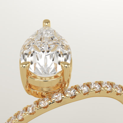 Pear Cut Pave Lab-Grown Diamond Engagement Ring
