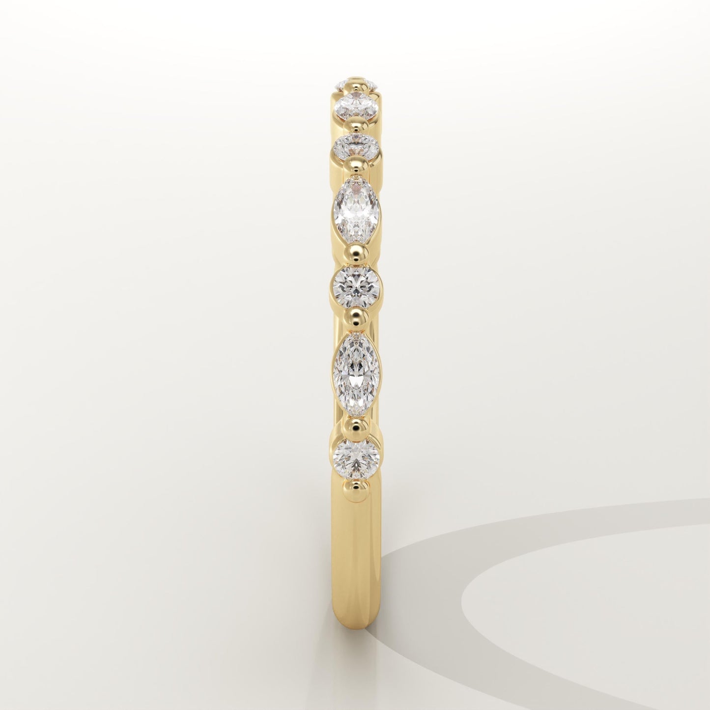 0.32 TCW Round & Marquise Lab-Grown Diamond Half Eternity Wedding Band
