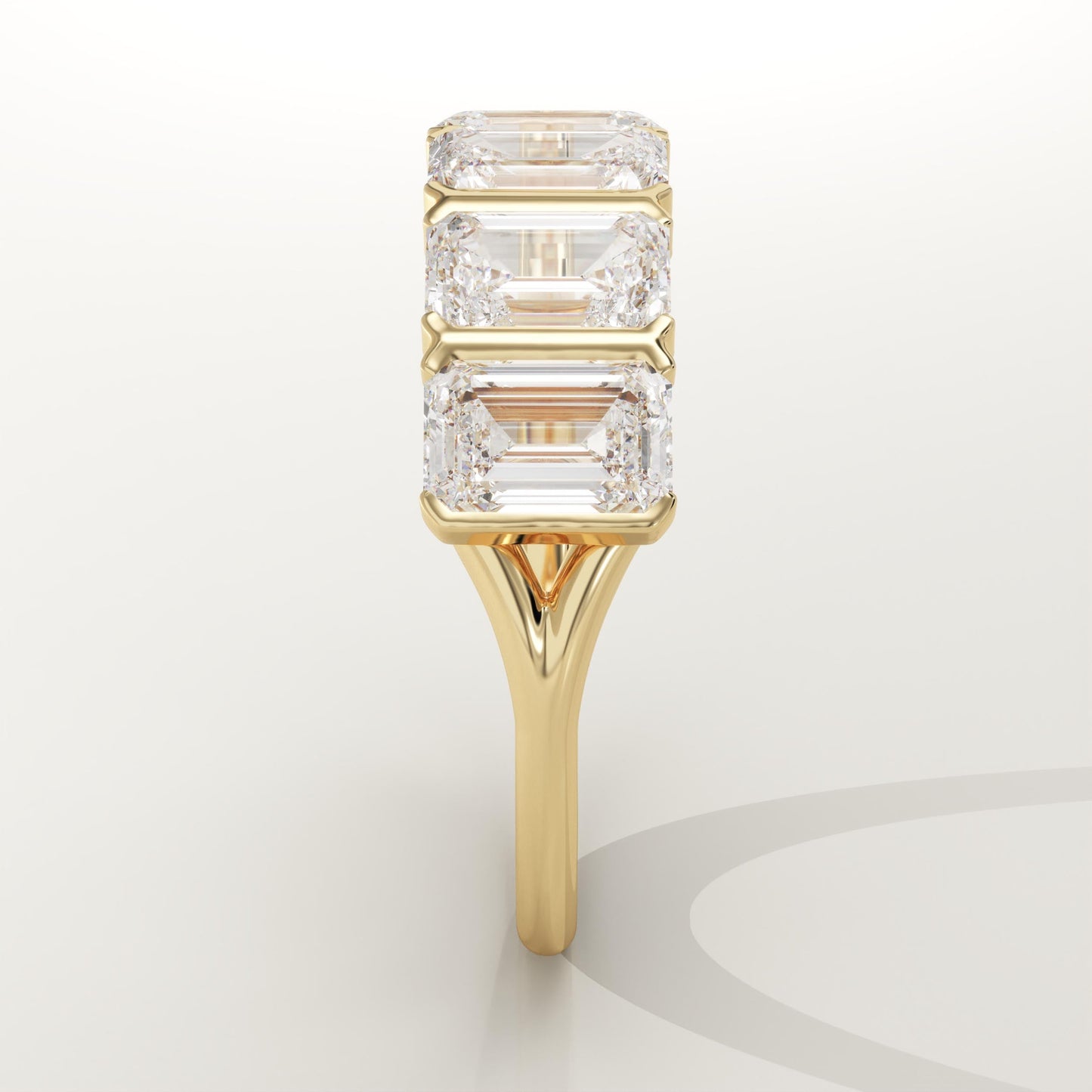 2.5 TCW Emerald Lab-Grown Diamond Half Eternity Wedding Band