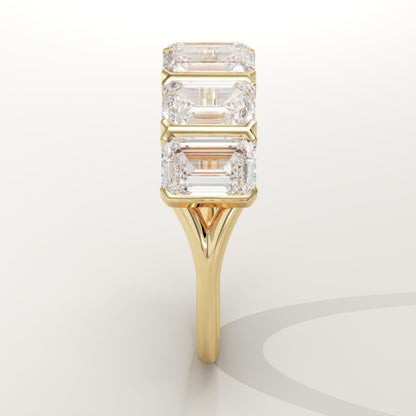 2.5 TCW Emerald Lab-Grown Diamond Half Eternity Wedding Band