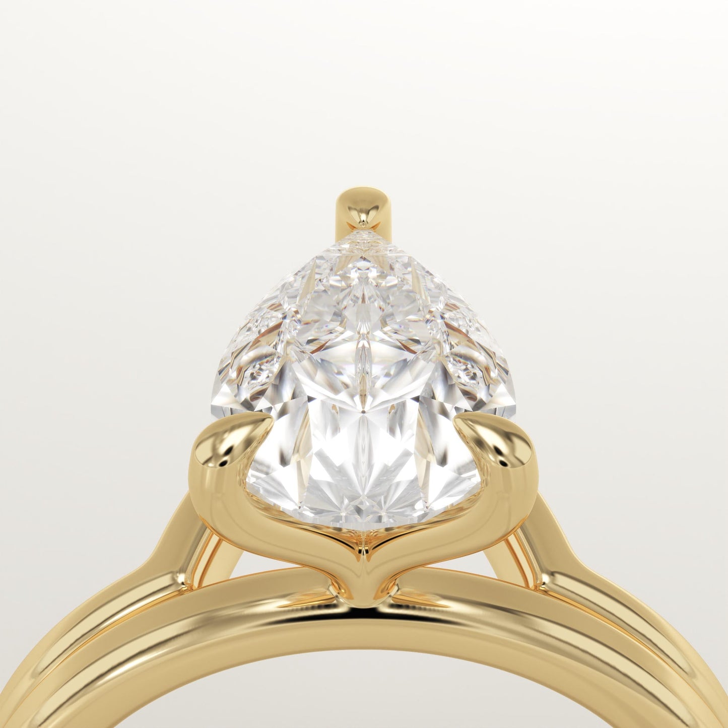Pear Cut Solitaire Lab-Grown Diamond Bridal Set