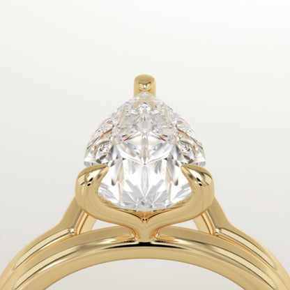 Pear Cut Solitaire Lab-Grown Diamond Bridal Set