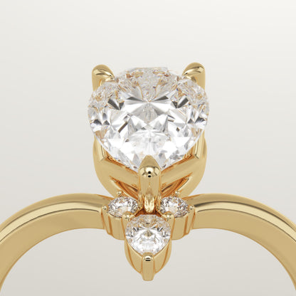 Pear Cut Curved Shank Lab-Grown Diamond Engagement Ring