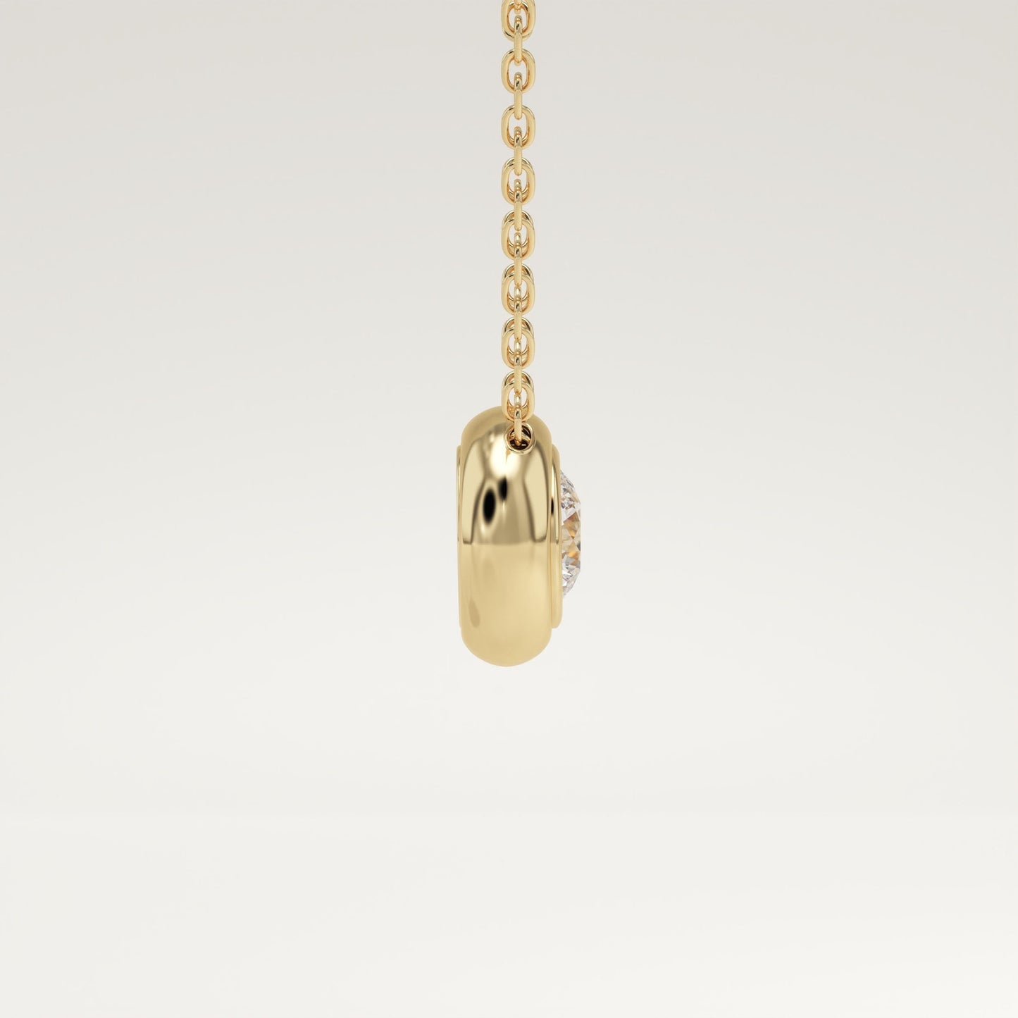 0.28 CT Round Lab-Grown Diamond Solitaire Bezel Necklace