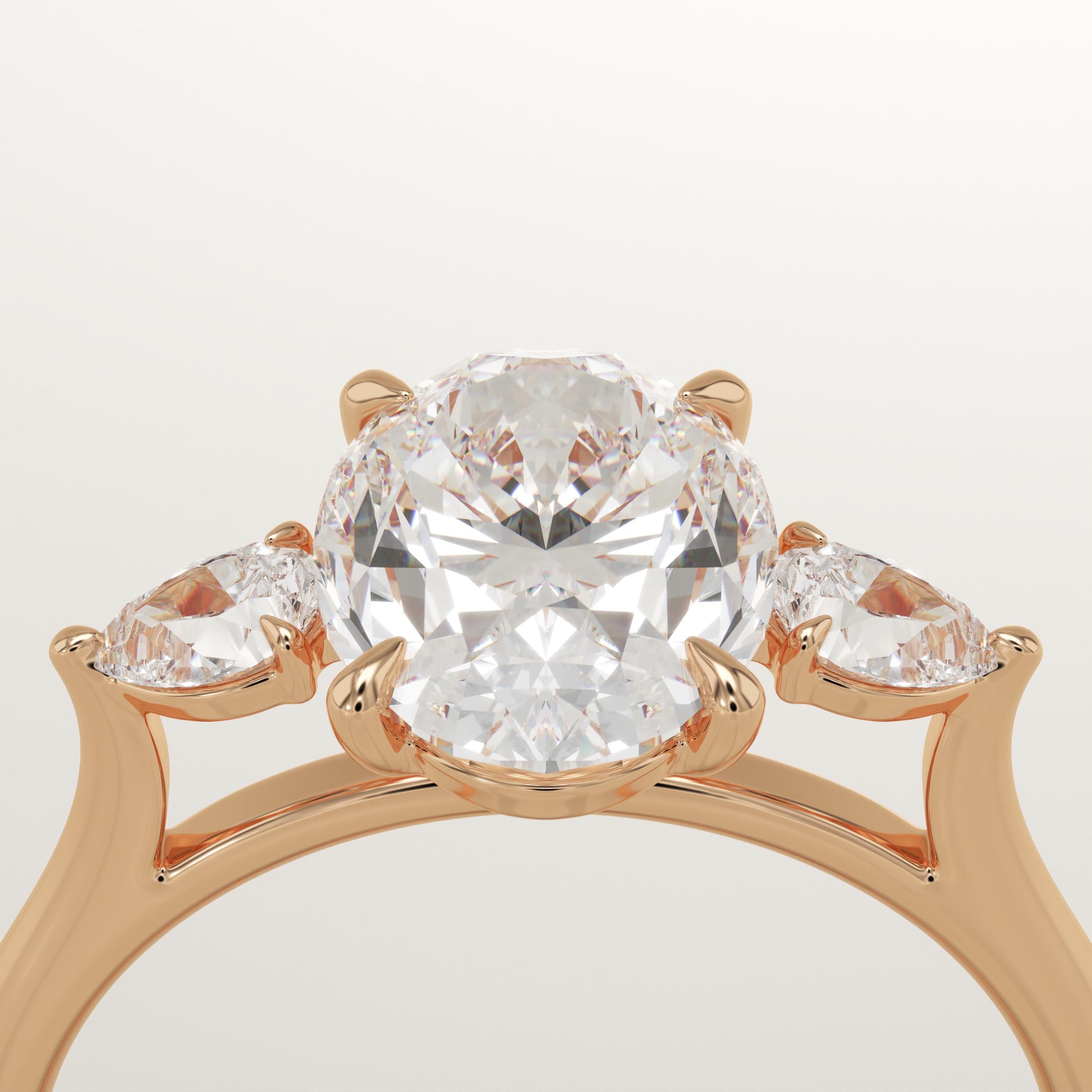 2.0 CT Oval Cut Three Stone Lab-Grown Diamond Engagement Ring