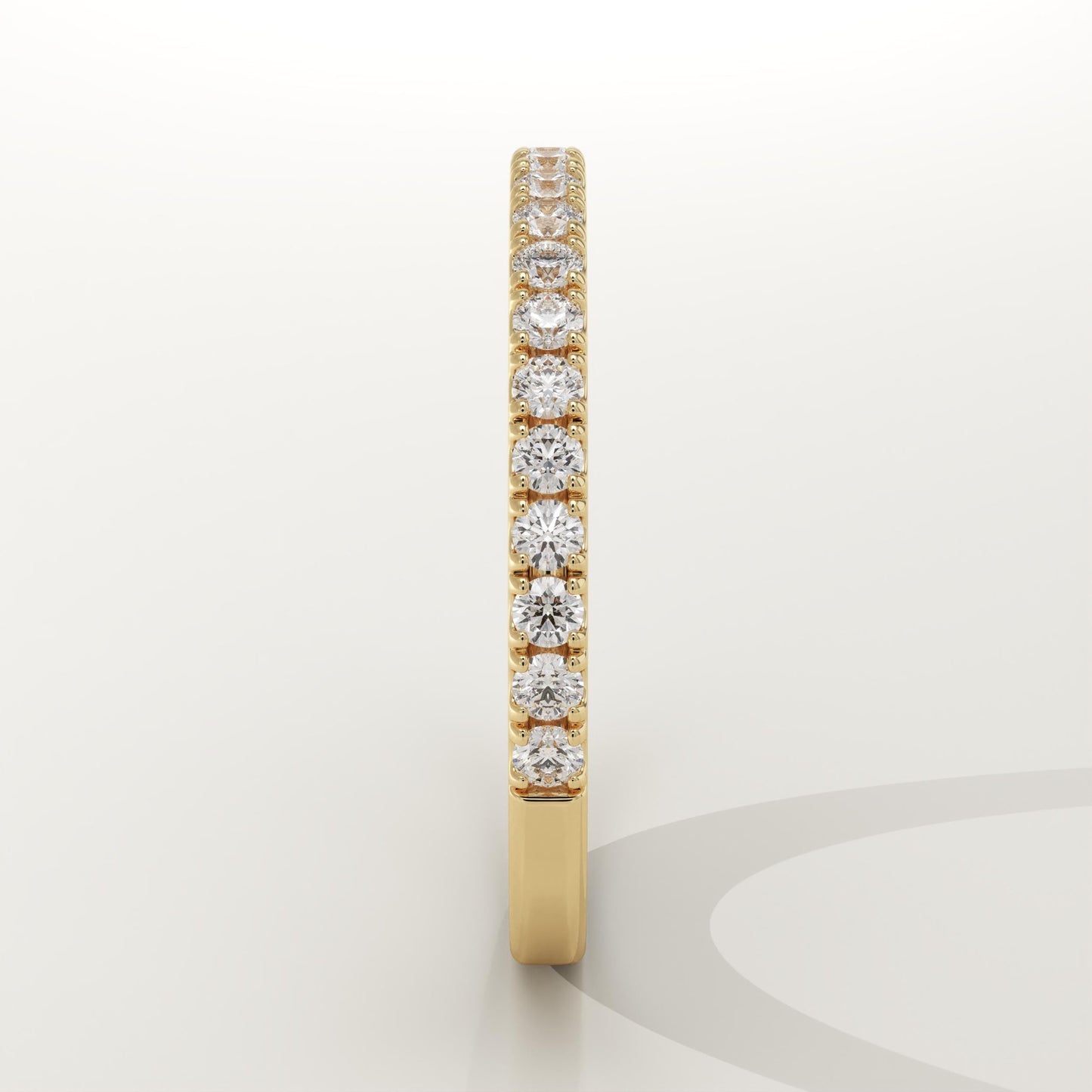 0.38 TCW Round Cut Lab-Grown Diamond Half Eternity Wedding Band