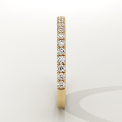 0.38 TCW Round Cut Lab-Grown Diamond Half Eternity Wedding Band