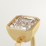 1.5 CT East West Emerald Cut Bezel Lab-Grown Diamond Engagement Ring