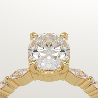Oval Cut Pave Lab-Grown Diamond Engagement Ring