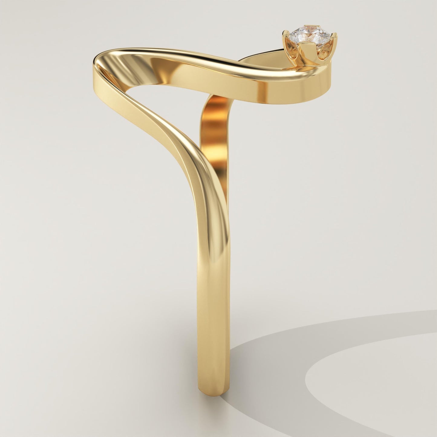 0.07 CT Round Lab-Grown Diamond Curved Wedding Band