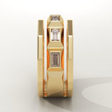 0.67 TCW Baguette Lab-Grown Diamond Five Stone Setting Wedding Band