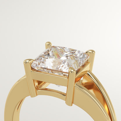 Princess Cut Solitaire Split Shank Lab-Grown Diamond Engagement Ring