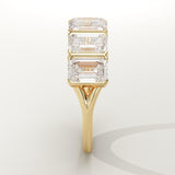 2.5 TCW Emerald Cut Lab-Grown Diamond Half Eternity Wedding Band