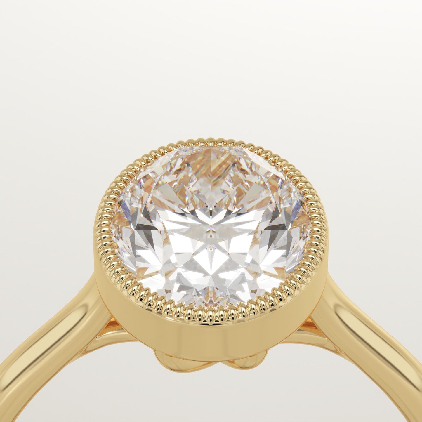 Oval Cut Bezel Lab-Grown Diamond Engagement Ring