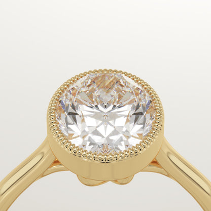 Oval Cut Bezel Lab-Grown Diamond Engagement Ring