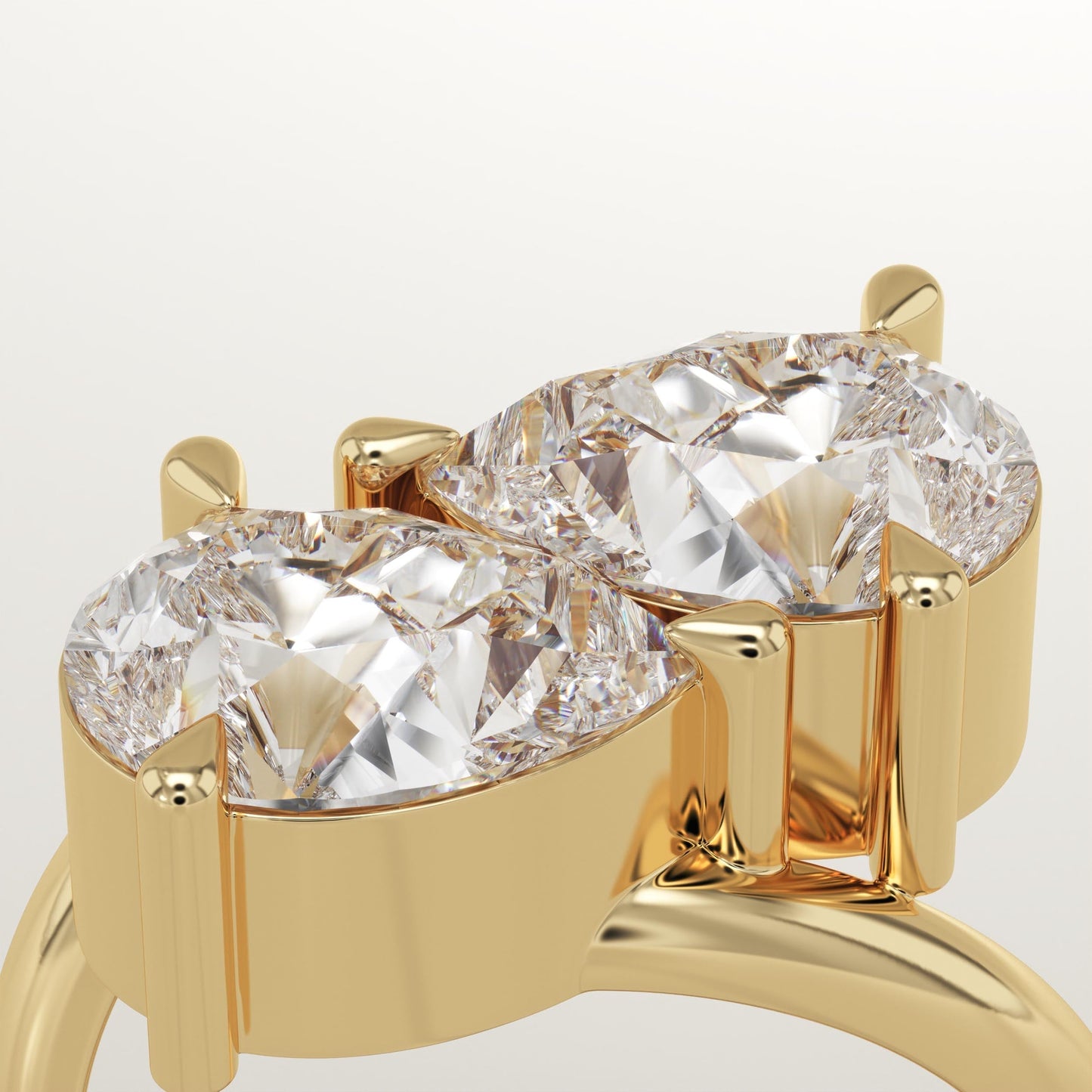 3.5 TCW Pear Cut Toi Et Moi Lab-Grown Diamond Engagement Ring