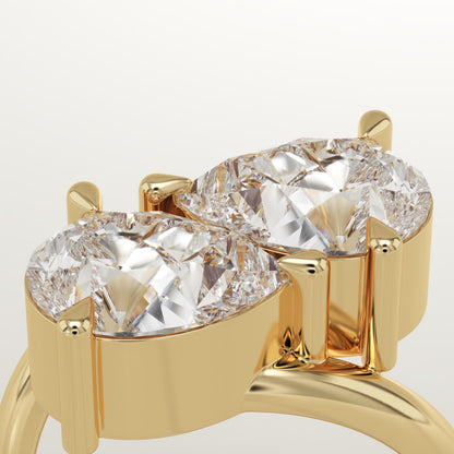 3.5 TCW Pear Cut Toi Et Moi Lab-Grown Diamond Engagement Ring