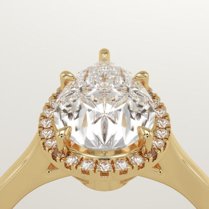Pear Cut Halo Lab-Grown Diamond Engagement Ring