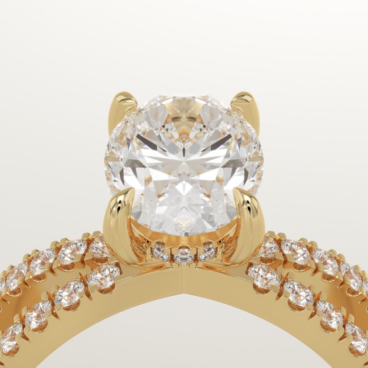 Oval Cut Hidden Halo & Criss Cross Pave Lab-Grown Diamond Engagement Ring