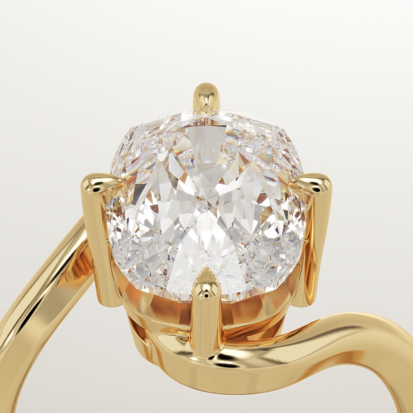 Elongated Cushion Cut Solitaire Lab-Grown Diamond Engagement Ring