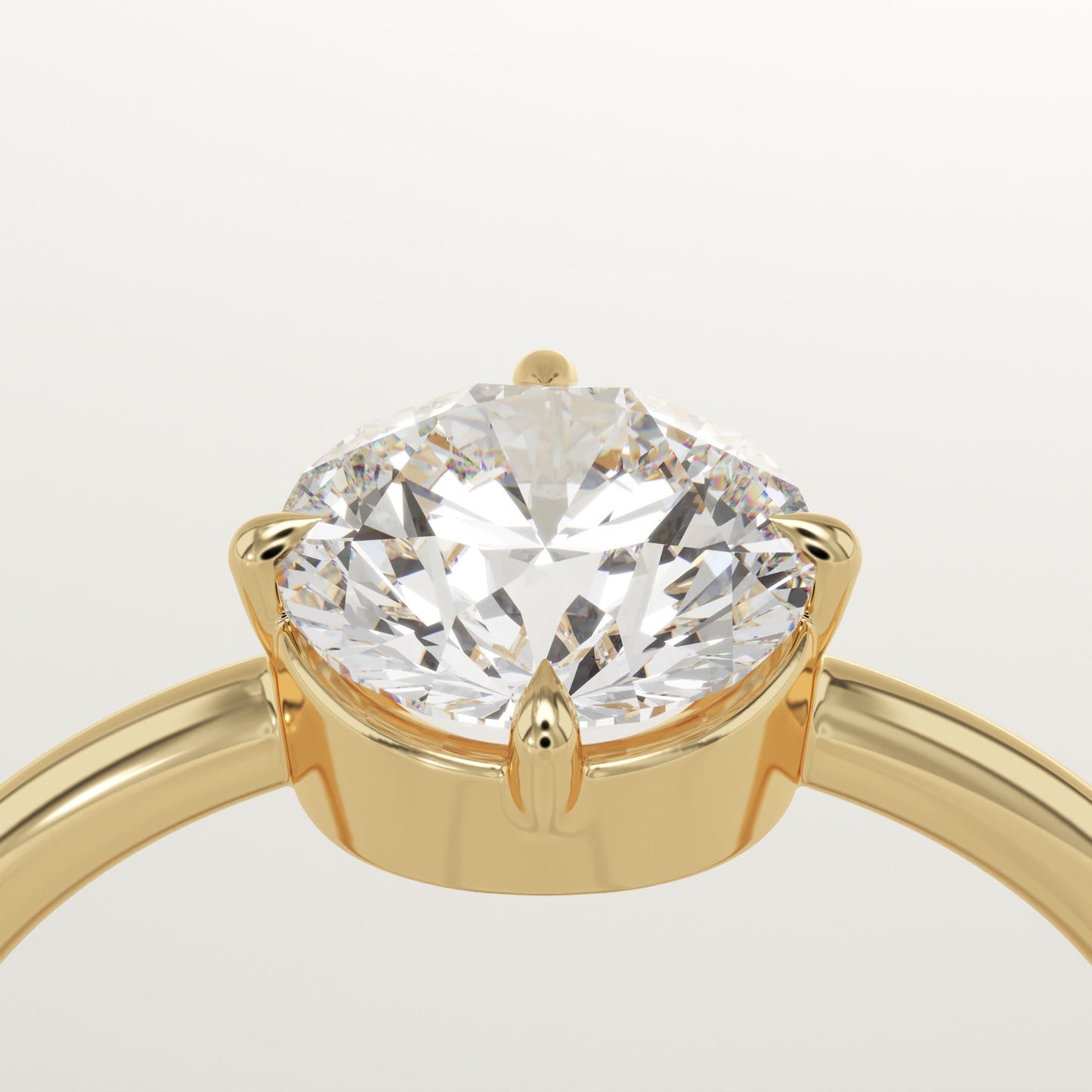 Round Cut Solitaire Lab-Grown Diamond Engagement Ring
