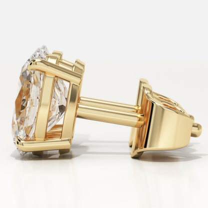 1 TCW Oval Lab-Grown Diamond Stud Earrings