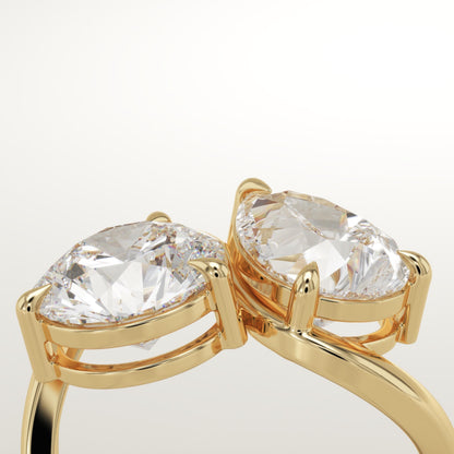 4 TCW Round & Pear Cut Toi Et Moi Lab-Grown Diamond Engagement Ring