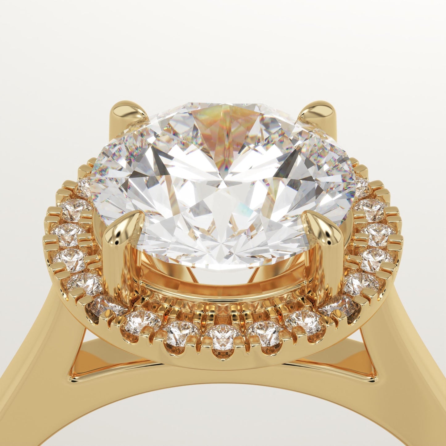 Round Cut Halo Lab-Grown Diamond Engagement Ring