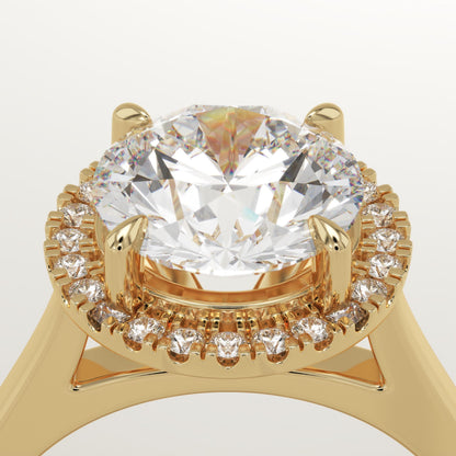 Round Cut Halo Lab-Grown Diamond Engagement Ring