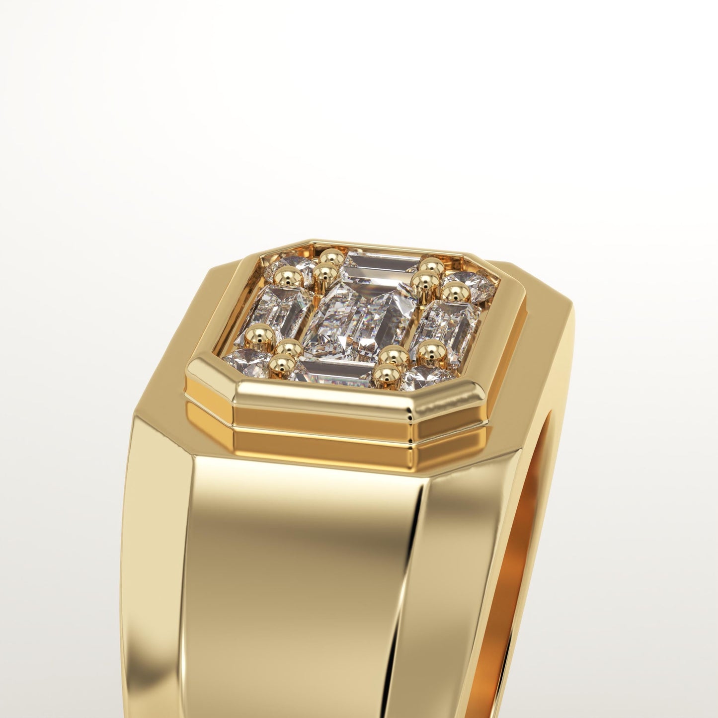 0.46 TCW Round & Baguette Lab-Grown Diamond Multi Stone Wedding Band For Men
