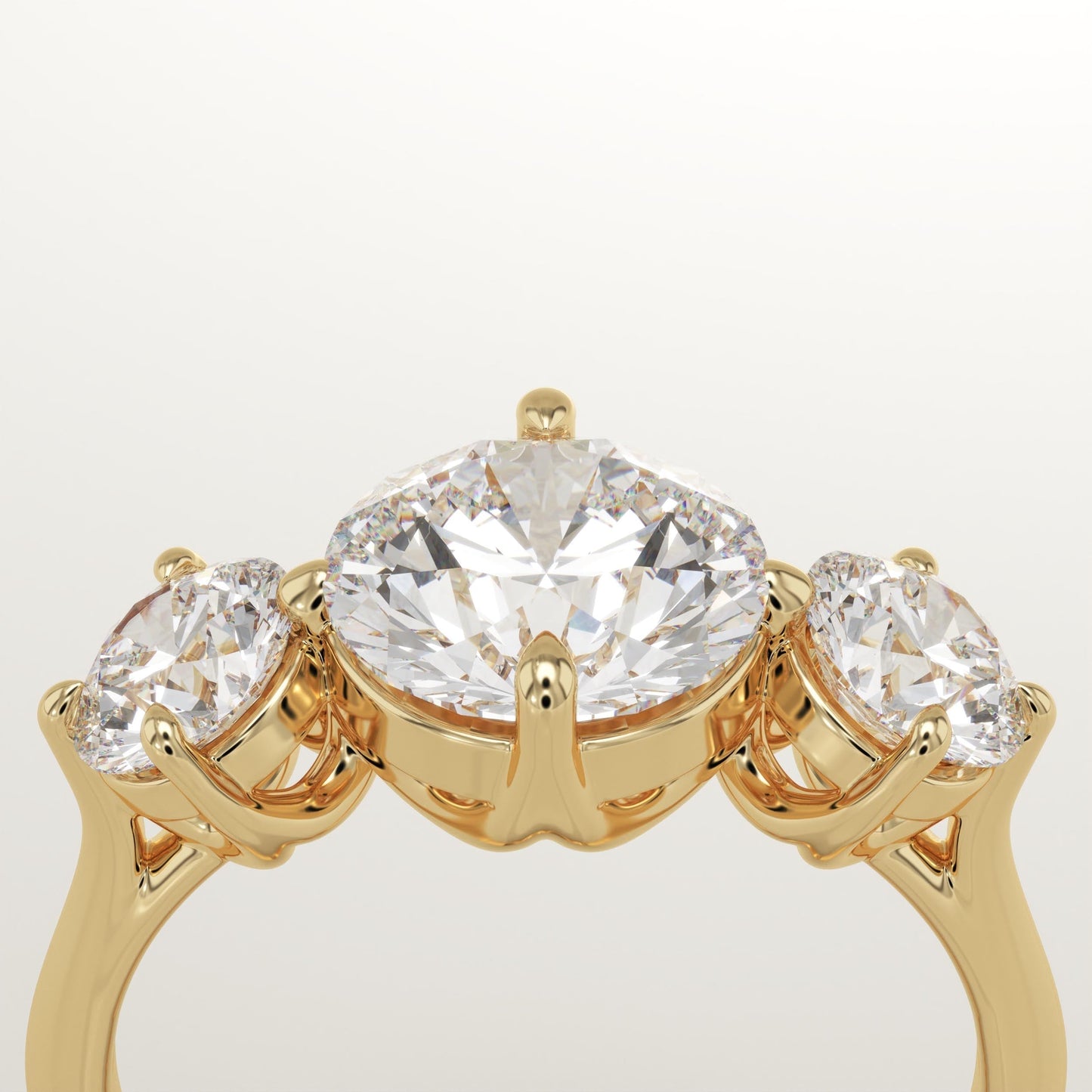 Round Cut Three Stone Lab-Grown Diamond Engagement Ring