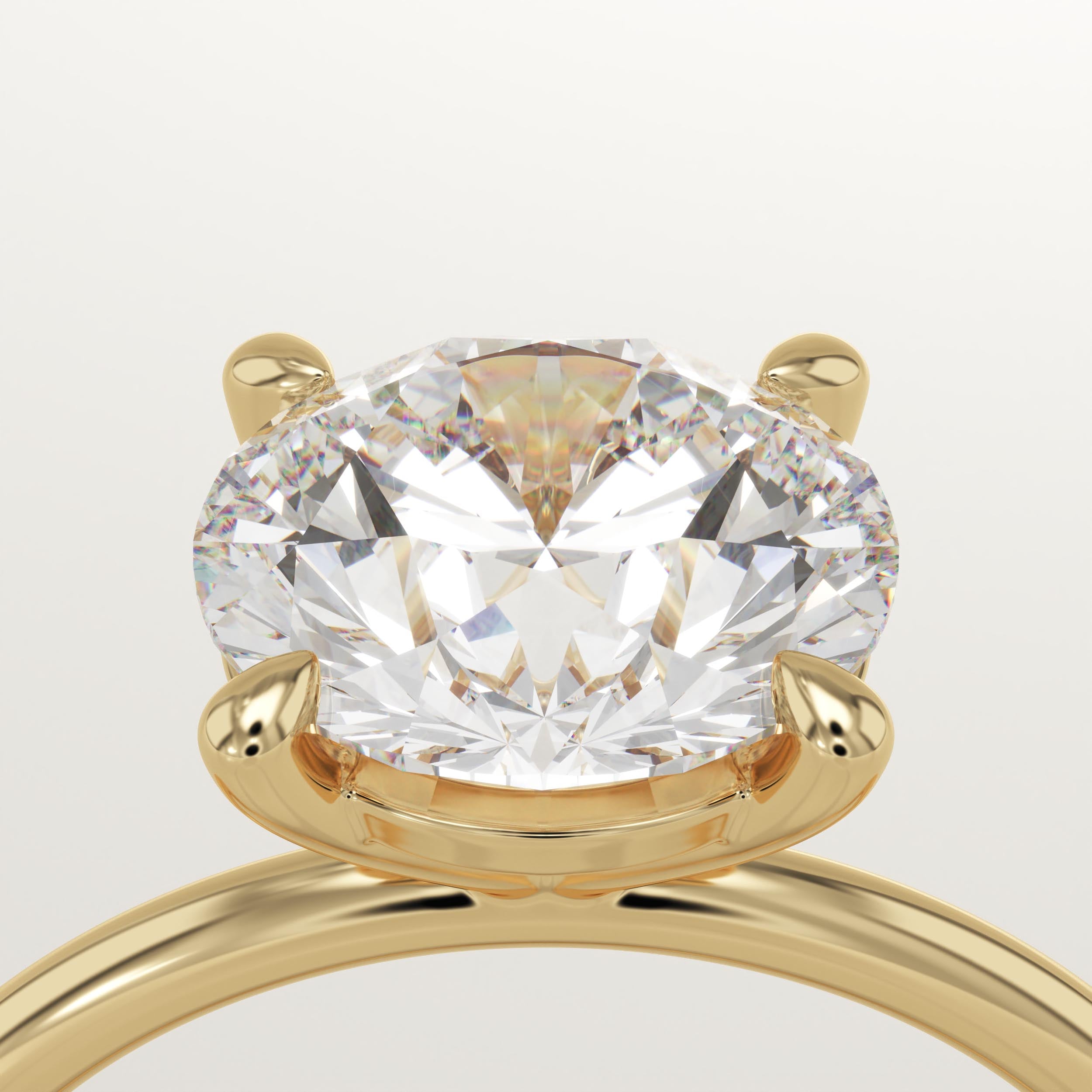 2.0 CT Round Cut Solitaire Lab-Grown Diamond Engagement Ring
