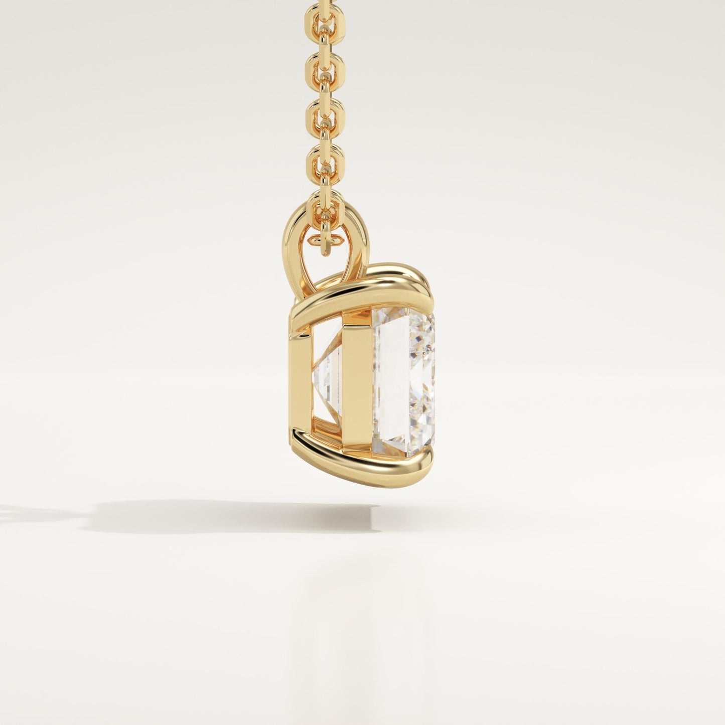 2 CT East West Emerald Lab-Grown Diamond Solitaire Necklace
