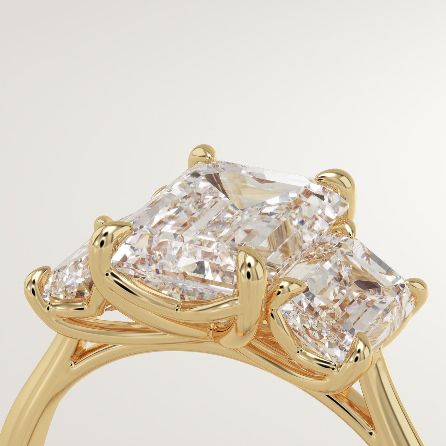 Emerald Cut Three Stone Lab-Grown Diamond Engagement Ring