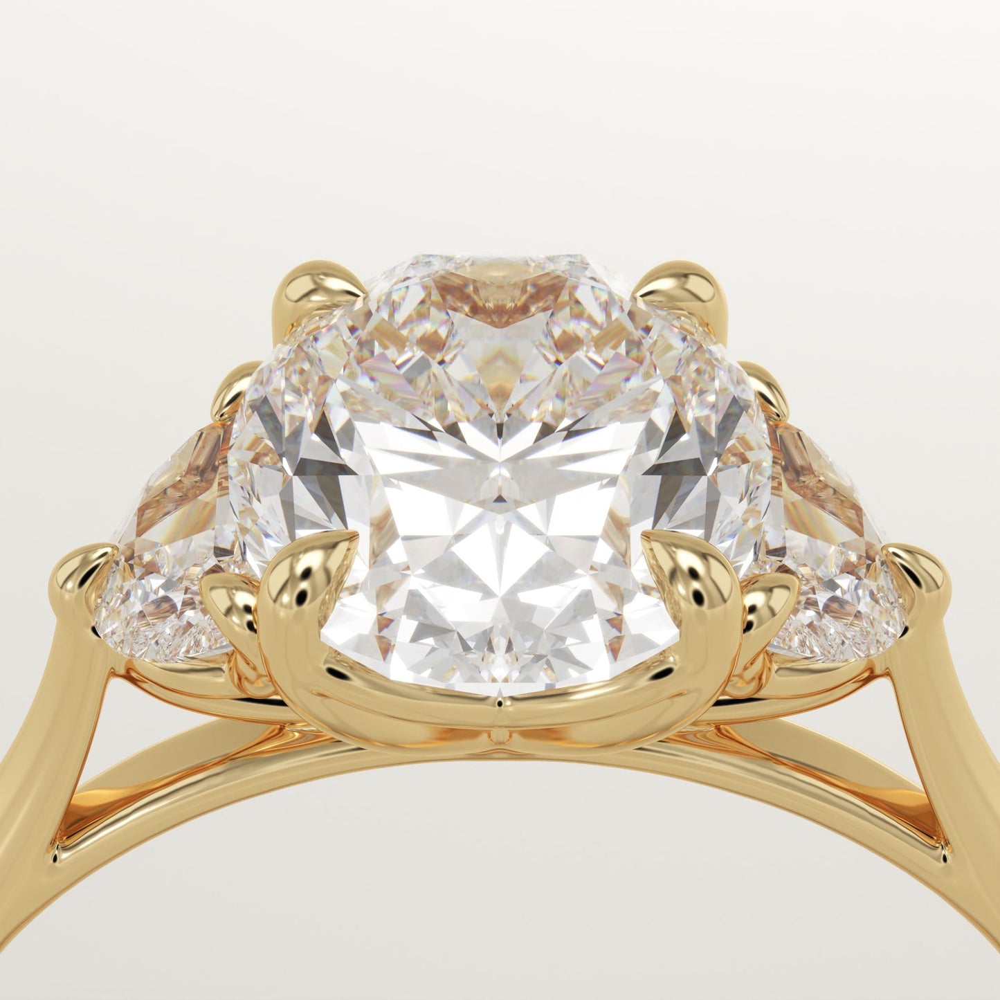 1.75 CT Oval Cut Three Stone Moissanite Engagement Ring