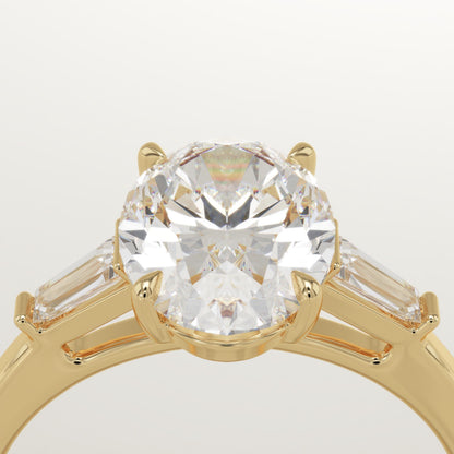 Oval Cut Three Stone Lab-Grown Diamond Engagement Ring