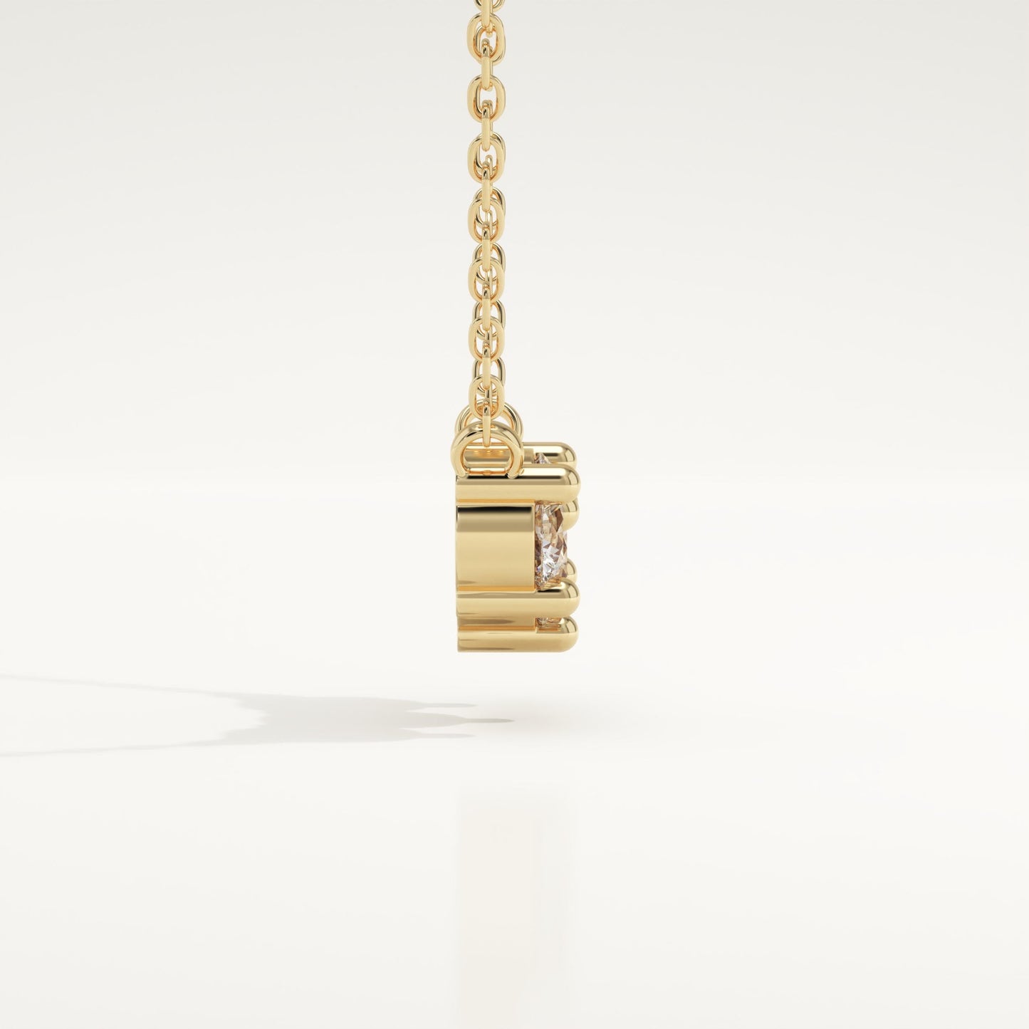 0.35 TCW Round Lab-Grown Diamond Three Stone Charm Necklace