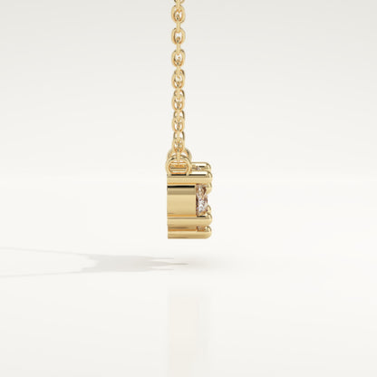 0.35 TCW Round Lab-Grown Diamond Three Stone Charm Necklace