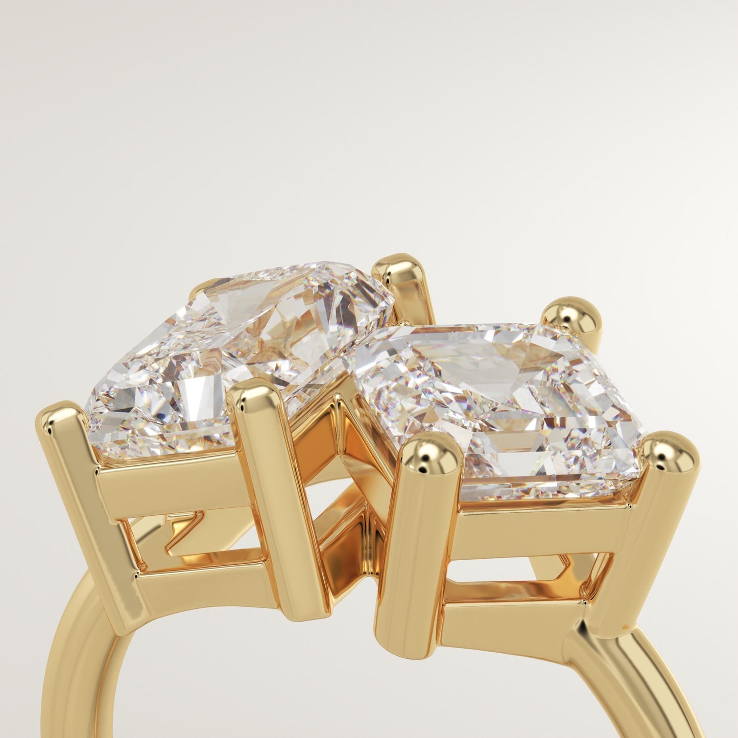 4.75 TCW Radiant & Asscher Cut Toi Et Moi Lab-Grown Diamond Engagement Ring