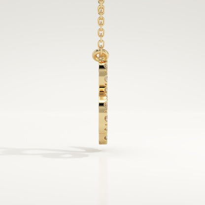 0.14 TCW Round Lab-Grown Diamond Leo Zodiac Necklace