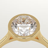 2.0 CT Oval Cut Bezel Lab-Grown Diamond Engagement Ring