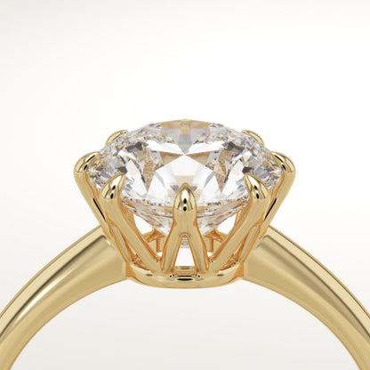 2 CT Round Cut Solitaire Moissanite Engagement Ring