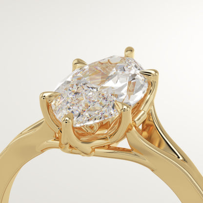 Marquise Cut Solitaire Split Shank Lab-Grown Diamond Engagement Ring