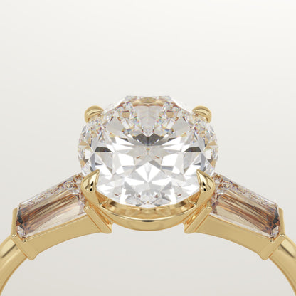 1.75 CT Oval Cut Three Stone Moissanite Engagement Ring