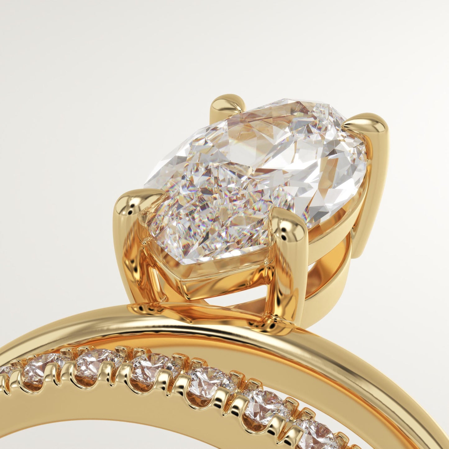 Marquise Cut Pave Lab-Grown Diamond Engagement Ring