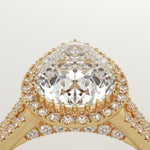 2.0 CT Pear Cut Halo & Pave Lab-Grown Diamond Engagement Ring