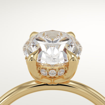 Oval Cut Hidden Halo Lab-Grown Diamond Engagement Ring