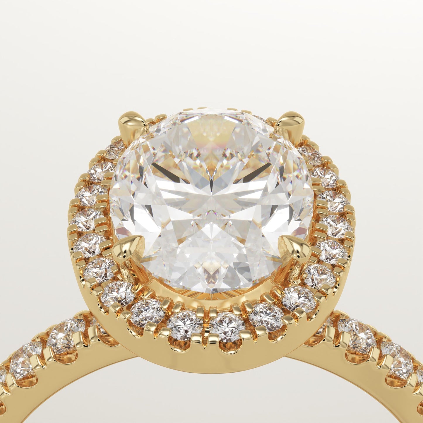 Oval Cut Halo & Pave Lab-Grown Diamond Engagement Ring