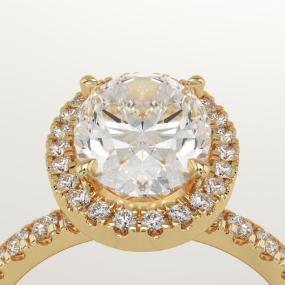 Oval Cut Halo & Pave Lab-Grown Diamond Engagement Ring