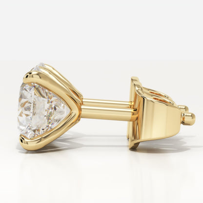 1 TCW Round Lab-Grown Diamond Stud Earrings